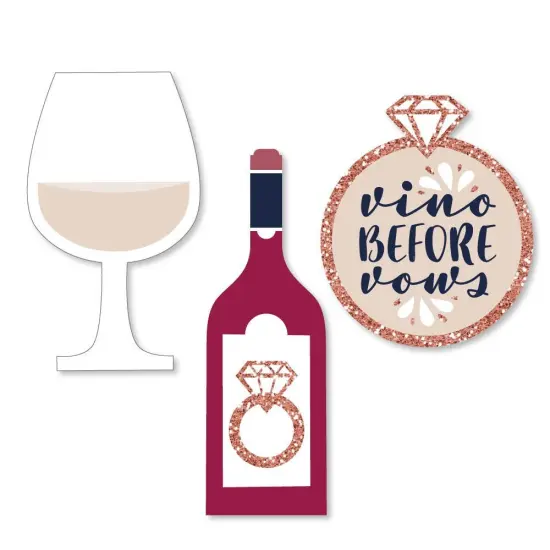 Big Dot of Happiness Vino Before Vows - DIY Shaped Winery Bridal Shower or Bachelorette Party Cut-Outs - 24 Count {1}
