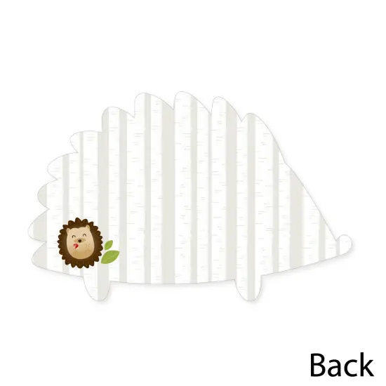 Big Dot of Happiness Forest Hedgehogs - Shaped Thank You Cards - Woodland Birthday Party or Baby Shower Thank You Note Cards with Envelopes - 12 Ct {6}