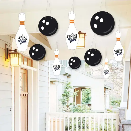 Big Dot of Happiness Hanging Strike Up the Fun - Bowling - Outdoor Hanging Decor - Baby Shower or Birthday Party or Decorations - 10 Pieces {1}
