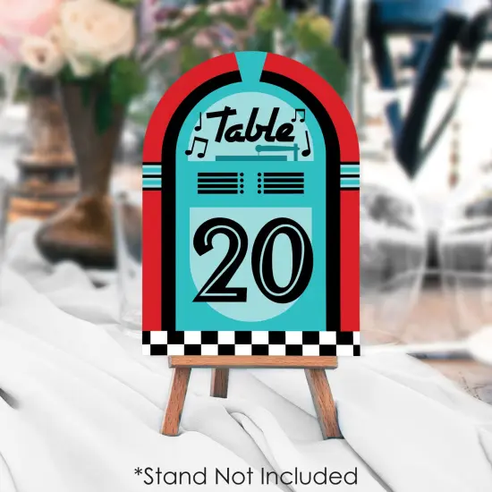 Big Dot of Happiness 50&rsquo;s Sock Hop - 1950s Rock N Roll Party Double-Sided 5 x 7 inches Cards - Table Numbers - 1-20 {4}