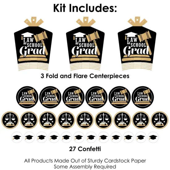 Big Dot of Happiness Law School Grad - Future Lawyer Graduation Party Decor and Confetti - Terrific Table Centerpiece Kit - Set of 30 {4}