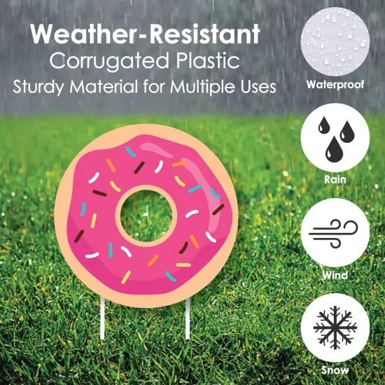 Big Dot of Happiness Donut Worry, Let's Party - Lawn Decorations - Outdoor Doughnut Party Yard Decorations - 10 Piece {6}