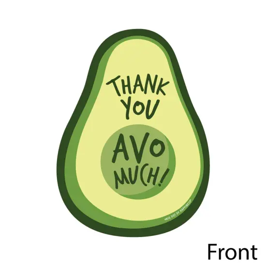 Big Dot of Happiness Hello Avocado - Shaped Thank You Cards - Fiesta Party Thank You Note Cards with Envelopes - Set of 12 {4}