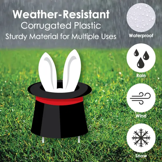 Big Dot of Happiness Ta-Da, Magic Show - Rabbit in a Magician's Hat and Cards Lawn Decor - Outdoor Magical Birthday Party Yard Decorations - 10 Piece {4}