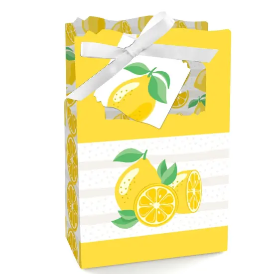 Big Dot of Happiness So Fresh - Lemon - Citrus Lemonade Party Favor Boxes - Set of 12 {1}