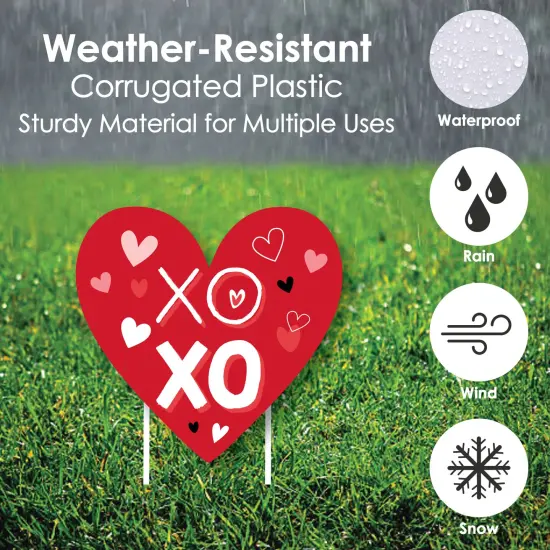 Big Dot of Happiness Happy Valentine's Day - Yard Sign and Outdoor Lawn Decorations - Valentine Hearts Party Yard Signs - Set of 8 {4}