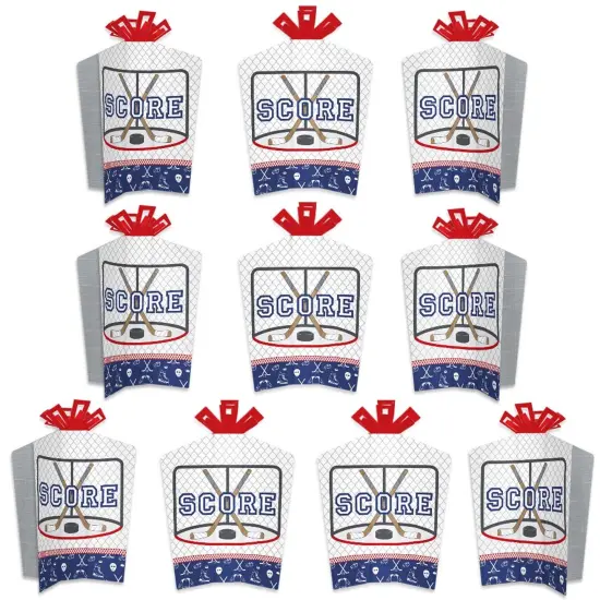 Big Dot of Happiness Shoots and Scores - Hockey - Table Decorations - Baby Shower or Birthday Party Fold and Flare Centerpieces - 10 Count {1}