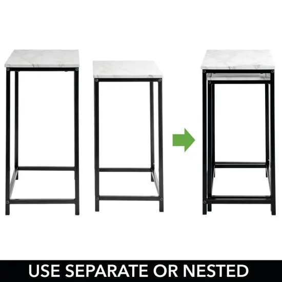 mDesign Modern Home Decor, Metal Wood End Table {3}