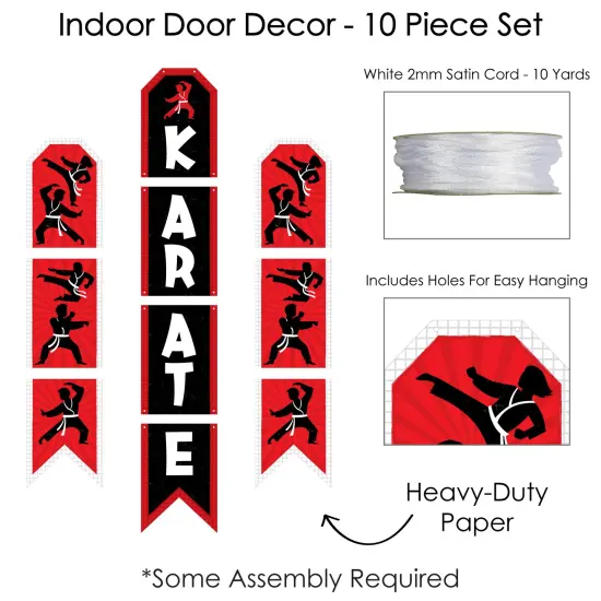 Big Dot of Happiness Karate Master - Hanging Vertical Paper Door Banners - Martial Arts Birthday Party Wall Decoration Kit - Indoor Door Decor {6}