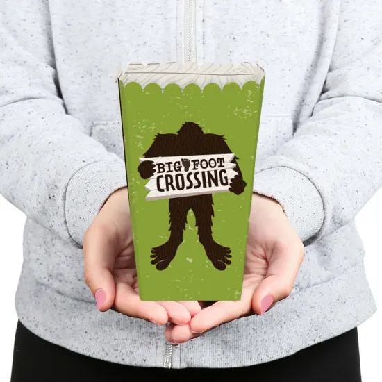 Big Dot of Happiness Sasquatch Crossing - Bigfoot Party or Birthday Party Favor Popcorn Treat Boxes - Set of 12 {6}