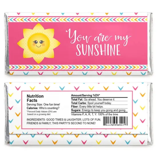 Big Dot of Happiness You are My Sunshine - Candy Bar Wrappers Baby Shower or Birthday Party Favors - Set of 24 {3}