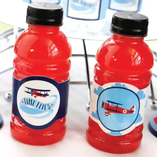 Big Dot of Happiness Taking Flight - Airplane - DIY Party Supplies - Plane Baby Shower or Birthday Party DIY Wrapper Favors & Decorations - Set of 15 {7}