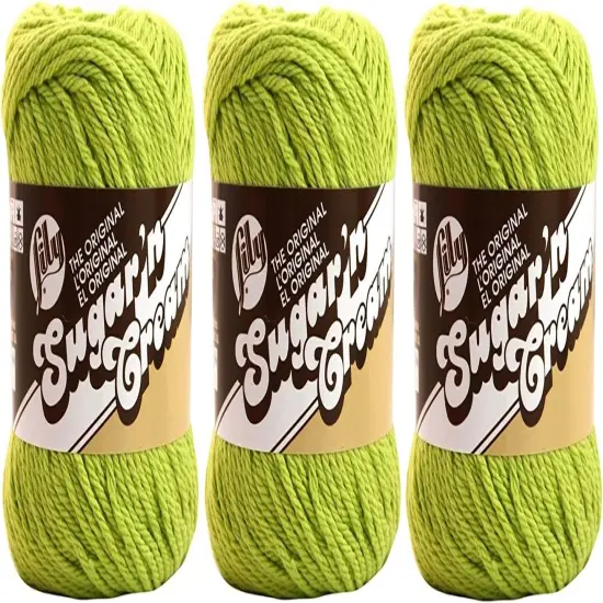 (Pack of 3) Lily Sugar'n Cream Yarn - Solids-Hot Green {1}