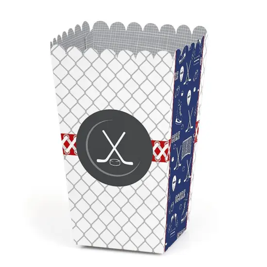 Big Dot of Happiness Shoots and Scores - Hockey - Baby Shower or Birthday Party Favor Popcorn Treat Boxes - Set of 12 {1}