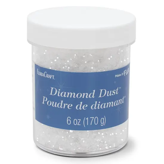 FloraCraft Diamond Dust Glitter 6oz-Clear Glass {1}