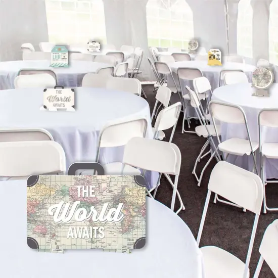 Big Dot of Happiness World Awaits - Travel Themed Party Centerpiece Table Decorations - Tabletop Standups - 7 Pieces {3}