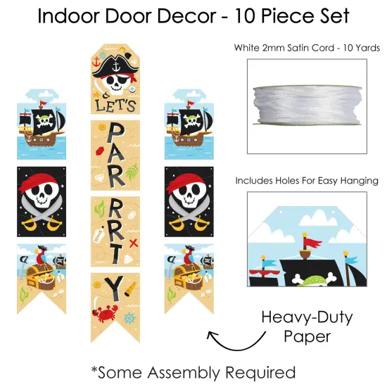 Big Dot of Happiness Pirate Ship Adventures - Hanging Vertical Paper Door Banners - Skull Birthday Party Wall Decoration Kit - Indoor Door Decor {6}