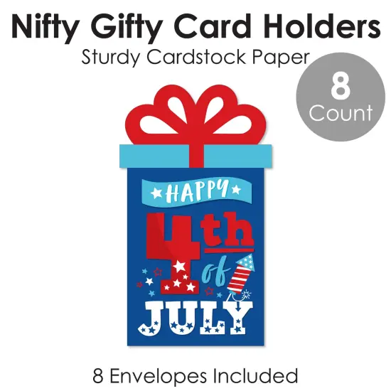 Big Dot of Happiness Firecracker 4th of July -Party Money and Gift Card Sleeves - Nifty Gifty Card Holders - Set of 8 {6}