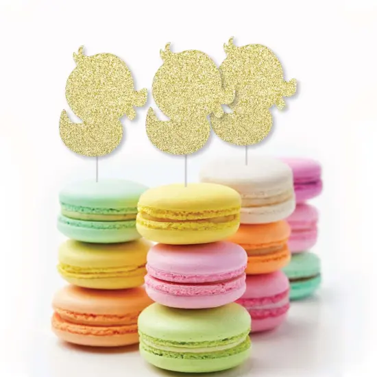 Big Dot of Happiness Gold Glitter Duck - No-Mess Real Gold Glitter Cut-Outs - Baby Shower or Birthday Party Confetti - Set of 24 {6}