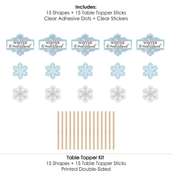 Big Dot of Happiness Winter Wonderland - Snowflake Holiday Party and Winter Wedding Party Centerpiece Sticks - Table Toppers - Set of 15 {7}