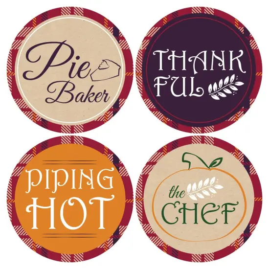 Big Dot of Happiness Friends Thanksgiving Feast - Friendsgiving Party Funny Name Tags - Party Badges Sticker Set of 12 {6}