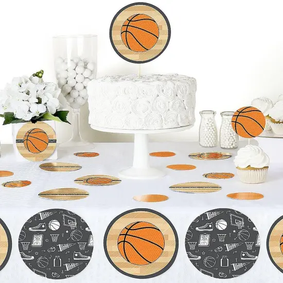 Big Dot of Happiness Nothin' but Net - Basketball - Baby Shower or Birthday Party Giant Circle Confetti - Party Decorations - Large Confetti 27 Count {6}