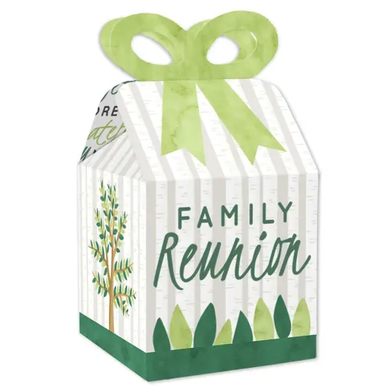 Big Dot of Happiness Family Tree Reunion - Square Favor Gift Boxes - Family Gathering Party Bow Boxes - Set of 12 {1}