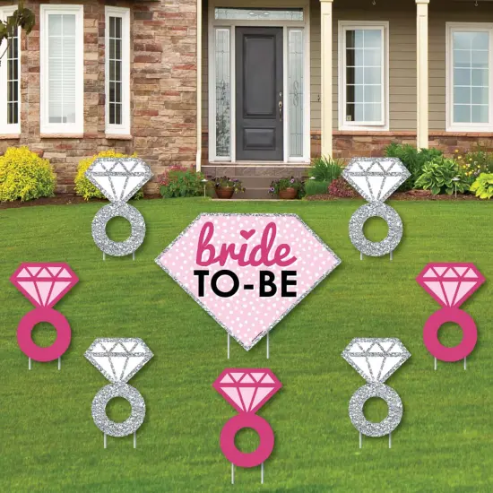 Big Dot of Happiness Bride-to-Be - Yard Sign & Outdoor Lawn Decorations - Bridal Shower or Classy Bachelorette Party Yard Signs - Set of 8 {1}