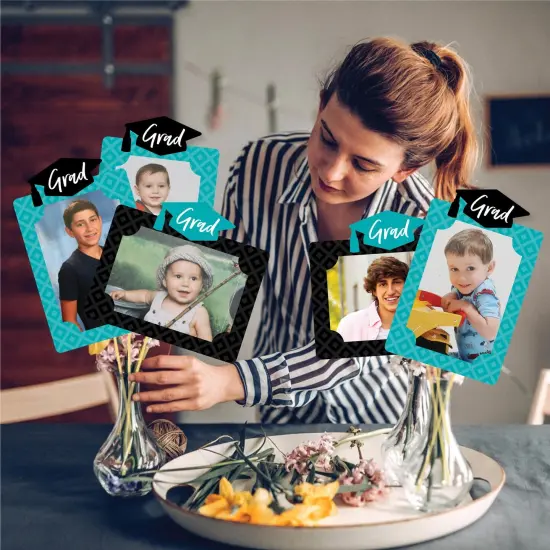 Big Dot of Happiness Teal Grad - Best is Yet to Come - Graduation Party Picture Centerpiece Sticks - Photo Table Toppers - 15 Pieces {3}