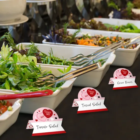 Big Dot of Happiness Conversation Hearts - Valentine&rsquo;s Day Party Tent Buffet Card - Table Setting Name Place Cards - Set of 24 {4}