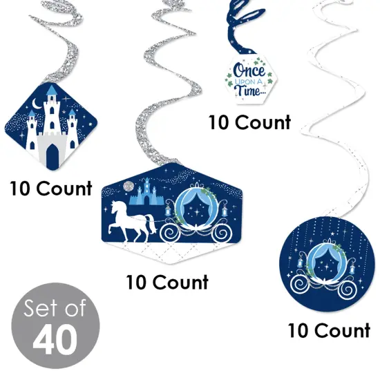 Big Dot of Happiness Fairy Tale Fantasy - Royal Prince and Princess Party Hanging Decor - Party Decoration Swirls - Set of 40 {6}