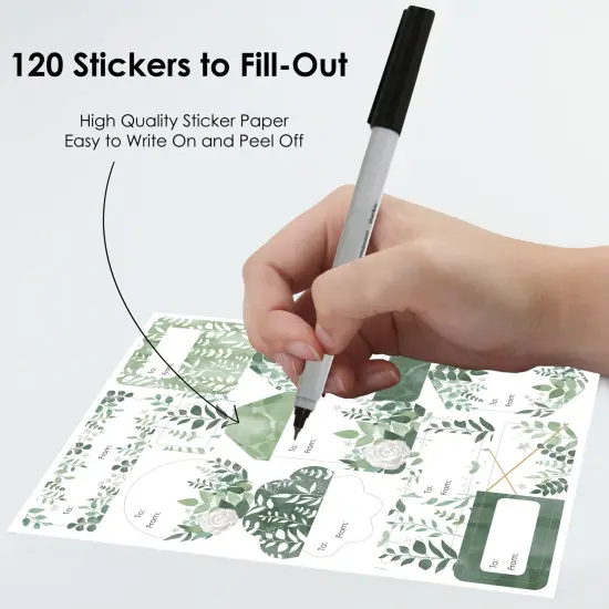 Big Dot of Happiness Boho Botanical - Assorted Greenery Party Gift Tag Labels - To and From Stickers - 12 Sheets - 120 Stickers {4}