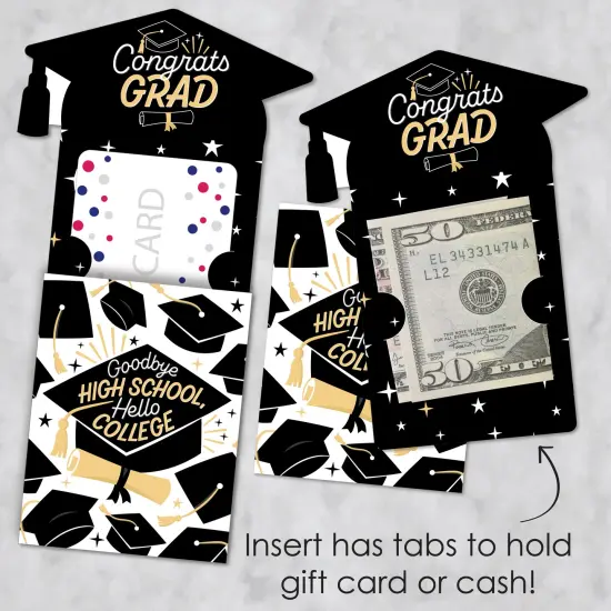 Big Dot of Happiness Goodbye High School, Hello College - Graduation Party Money and Gift Card Sleeves - Nifty Gifty Card Holders - Set of 8 {4}