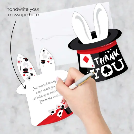 Big Dot of Happiness Ta-Da, Magic Show - Shaped Thank You Cards - Magical Birthday Party Thank You Note Cards with Envelopes - Set of 12 {3}