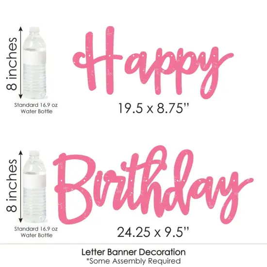 Big Dot of Happiness Pink Gone Hunting - Deer Hunting Girl Camo Birthday Party Letter Banner Decor - 36 Banner Cutouts & Happy Birthday Banner Letters {7}