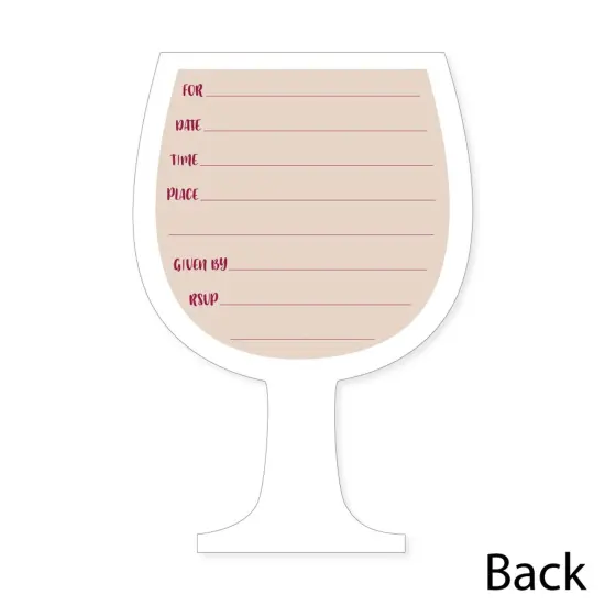 Big Dot of Happiness Vino Before Vows - Shaped Fill-in Invitations - Bridal Shower or Bachelorette Party Invitation Cards with Envelopes - Set of 12 {6}