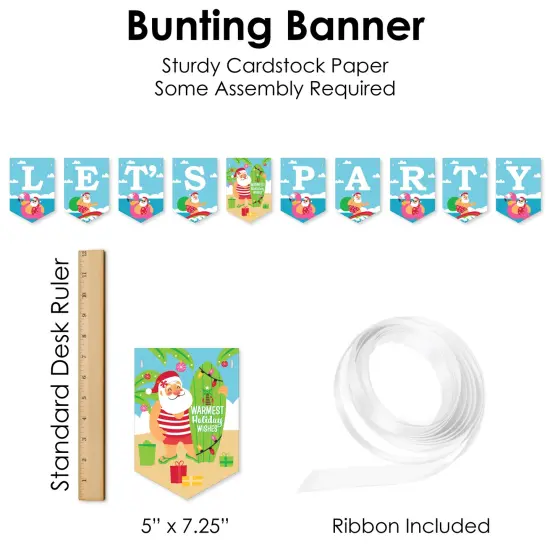 Big Dot of Happiness Tropical Christmas - Beach Santa Holiday Party Supplies Decoration Kit - Decor Galore Party Pack - 51 Pieces {7}