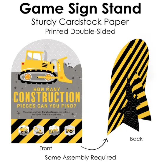 Big Dot of Happiness Dig It - Construction Party Zone - Baby Shower or Birthday Party Scavenger Hunt - 1 Stand and 48 Game Pieces - Hide and Find Game {7}