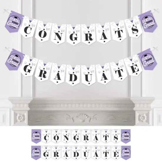 Big Dot of Happiness Dental School Grad - Dentistry and Hygienist Graduation Party Bunting Banner - Party Decorations - Congrats Graduate {1}