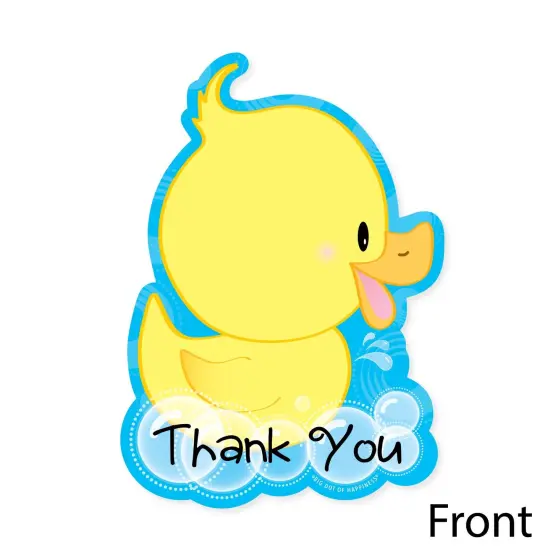 Big Dot of Happiness Ducky Duck - Shaped Thank You Cards - Baby Shower or Birthday Party Thank You Note Cards with Envelopes - Set of 12 {4}