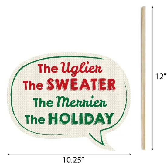 Big Dot of Happiness Ugly Sweater - Holiday and Christmas Party Photo Booth Props Kit - 20 Count {7}
