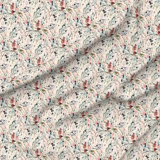 Various Fabrics by the Yard or Fat Quarter Floral Blush Pink Flower Vintage Flowers Girl Rose Botanical Custom Printed Fabric by Spoonflower {6}