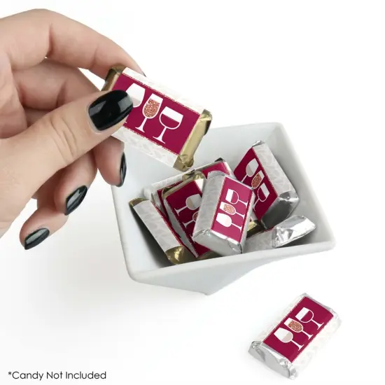 Big Dot of Happiness But First, Wine - Mini Candy Bar Wrapper Stickers - Wine Tasting Party Small Favors - 40 Count {3}
