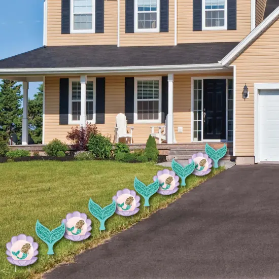 Big Dot of Happiness Let's Be Mermaids - Mermaid & Seashell Lawn Decorations - Outdoor Baby Shower or Birthday Party Yard Decorations - 10 Piece {4}