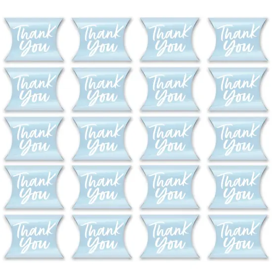 Big Dot of Happiness Dusty Blue Elegantly Simple - Favor Gift Boxes - Guest Party Favors Petite Pillow Boxes - Set of 20 {6}