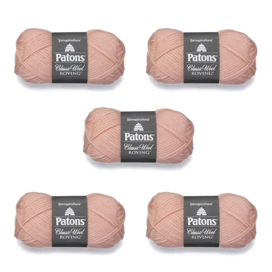 Patons Classic Wool Pale Blush Yarn - 5 Pack of 3.5oz/100g - Wool - 5 Bulky - 120 Yards - Knitting/Crochet {1}