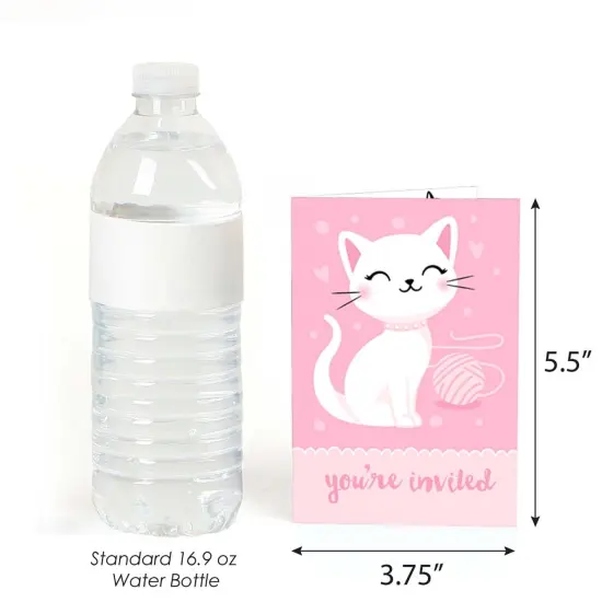 Big Dot of Happiness Purr-fect Kitty Cat - Fill-in Kitten Meow Baby Shower or Birthday Party Invitations (8 Count) {4}