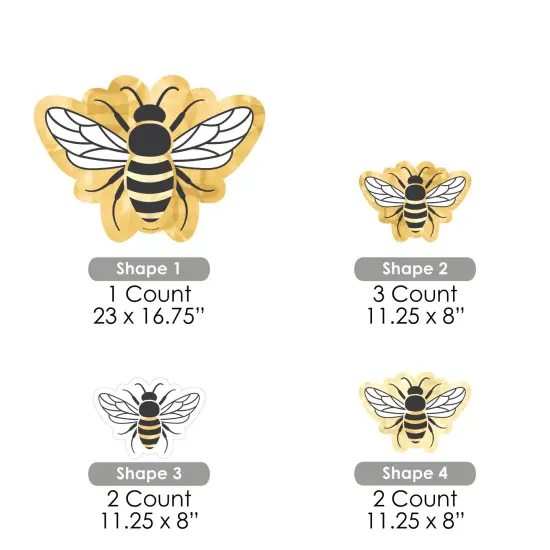 Big Dot of Happiness Little Bumblebee - Yard Sign and Outdoor Lawn Decorations - Bee Baby Shower or Birthday Party Yard Signs - Set of 8 {7}