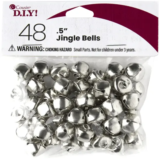 CousinDIY Jingle Bells .5" 48/Pkg-Silver {1}