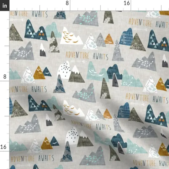 Various Fabrics by the Yard or Fat Quarter Boho, , Mountain, Adventure, Geometric, Blue, Nursery Custom Printed Fabric by Spoonflower {2}